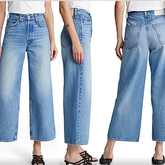 rag & bone New York ruth super high rise wide leg ankle Jeans frant color sz 29 - Picture 1 of 12
